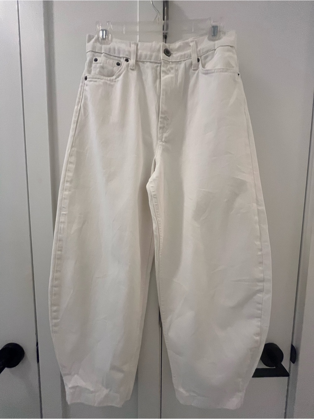 White Barrel Legged Jeans